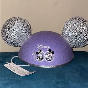 Disney Lavender Mickey Ears Hat with Silver Accents
